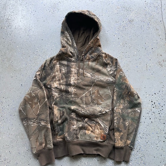 Carhartt Hoodie Mens Size Medium Camouflage Realtree Workwear Pullover - Picture 2 of 8